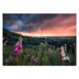 Sturm vor dem Gewitter 1000-teiliges Puzzle von Ravensburger, zeigt eine wunderschöne Landschaft mit Blitzeinschlägen bei Sonnenuntergang - Ravensburger Puzzle