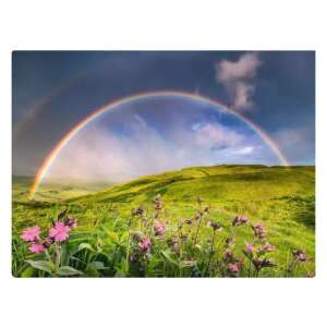Regenbogen-Tor Puzzle, 1500 Teile, zeigt eine wunderschöne Landschaft mit einem Regenbogen - Puzzle & Rätsel