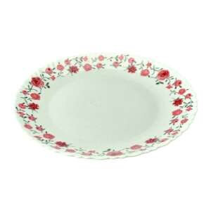 Opál Üveg Lapostányér - Rózsás Dekor - 26,8 cm