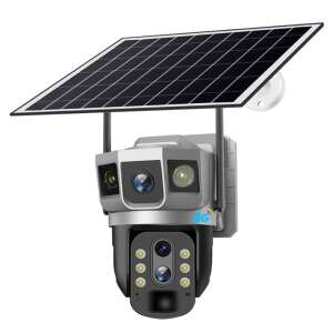 MaGeCa Solar Powered Surveillance Camera, 4G, SIM Card, 4MP Full HD, 10X zoom, Auto Rotation, 3 Zone Simultaneous Monitoring, Motion Detection, Two-Way Communication, Night Vision, SD/Cloud