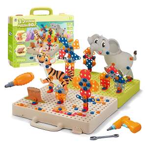 Montessori játék 331 darabbal, fúróval, interaktív és szórakoztató, sokszínű, JOZY