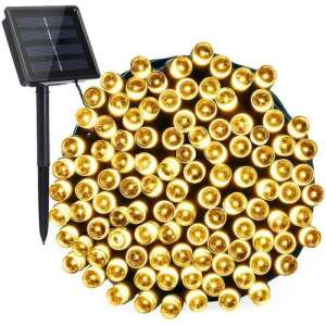 100 LED solárnych záhradných svietidiel, teplá biela, 12 m