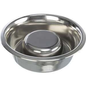 Trixie Slow Feeding Bowl for Dogs, Stainless Steel, 0.6l/17cm - Slow feeder pet bowl