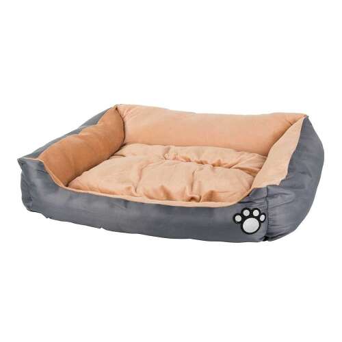 Sivá a béžová psí posteľ s odtlačkom labky, KUTYA ÁGY 2079 L SZÜRKE