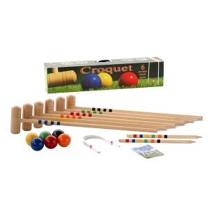 Lucio Londero Croquet Set for 6 players, wooden mallets and colorful balls - Outdoor Toy