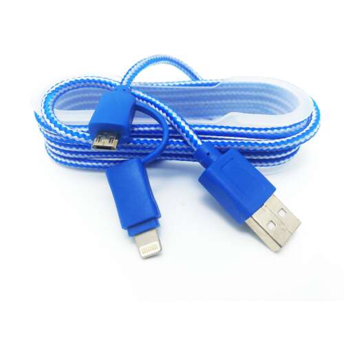 MRG M-174 2-in-1 Data Cable, iPhone 5/6 + Micro USB, Blue 105627347