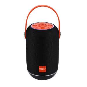 Boxa Bluetooth MRG TG107 L, negru cu mâner portocaliu, vedere din față - Boxe Portabile