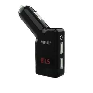 MRG KCB-927 L Bluetooth FM Transmitter with LED Display and Dual USB Charger, Black - Transmitter