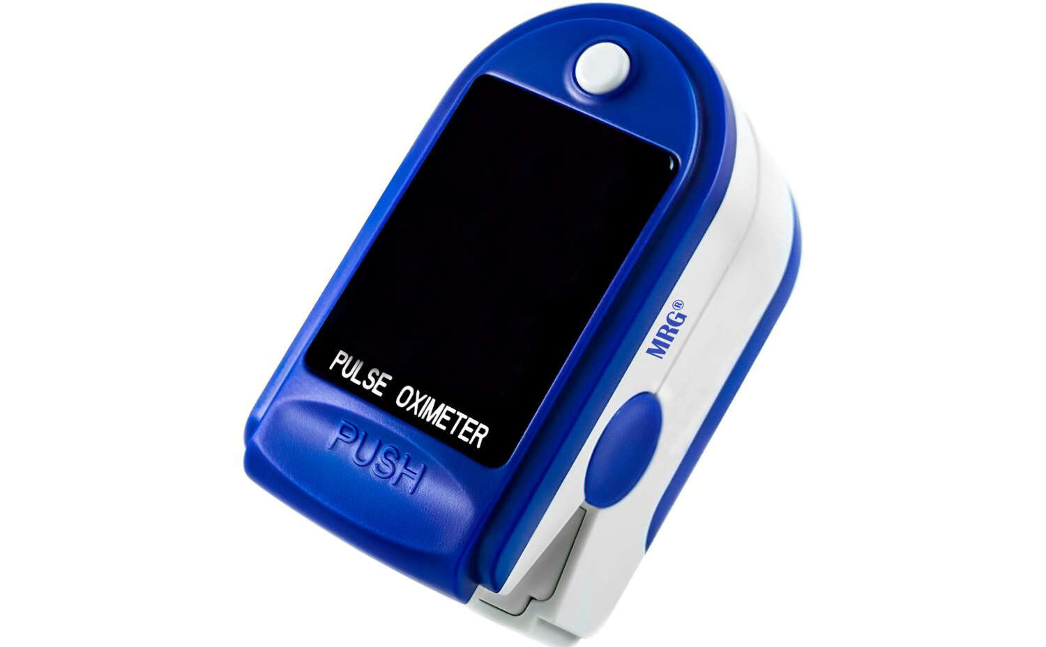 MRG M-JZK-302 Fingertip Pulse Oximeter, Digital Display, White/Blue