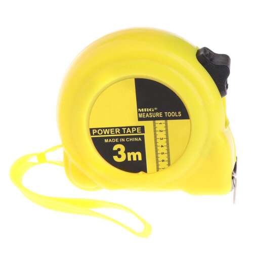 MRG Power Tape 3m mérőszalag, sárga, Kínában készült - Mérőszalag