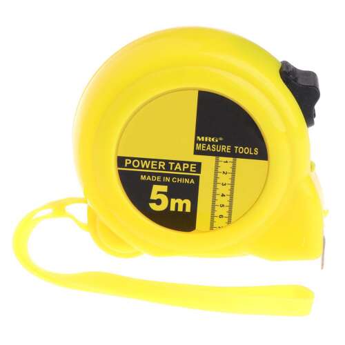 MRG 5m mérőszalag, sárga, power tape, kínai gyártás - Mérőszalag