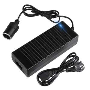 MRG MJNT614 220V to 12V car power converter, black, with cigarette lighter plug and European plug - Car inverter