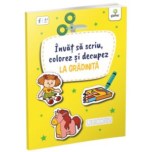 La Gradinita. Invat sa scriu, colorez si decupez (The Kindergarten. I Learn to Write, Color, and Cut) - in Romanian language