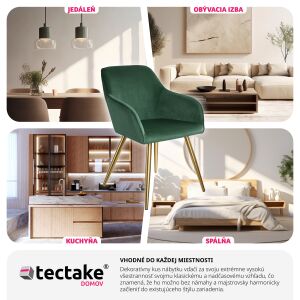 Marilyn Chair with Velvet Look Gold 112413103 - TecTake Dining chair