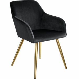 Marilyn Chair with Velvet Look, Gold 130786006 - TecTake Dining chair