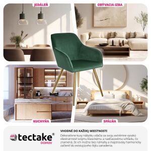 Stolička Marilyn so zamatovým vzhľadom zlatá 112430383 - TecTake Jedálenská stolička