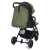 Fill Styler Elite stroller back view, green with black accents