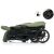 Folded Fill Styler Elite Green Stroller with locking mechanism detail