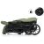 Fill Styler Elite Green Stroller, folded with locking mechanism