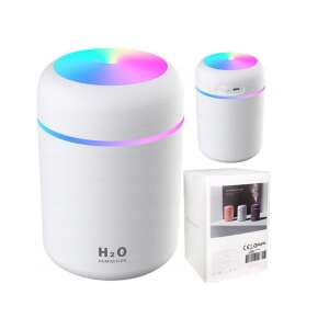 Mini ultrasonic humidifier with LED light, white, 300ml - Teapot