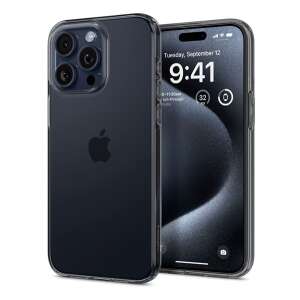 Spigen Crystal Flex szilikon telefontok Apple iPhone 15 Pro Max-hez, sötétszürke, ütésálló, légpárnás sarkokkal - Spigen
