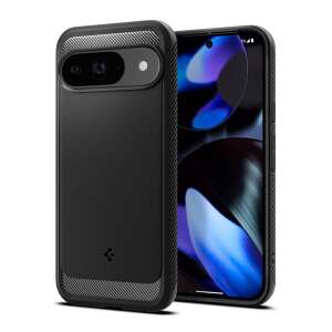 SPIGEN RUGGED ARMOR szilikon telefonvédő (ütésállóság, légpárnás sarok, karbon minta) FEKETE Google Pixel 9 Pro, Pixel 9 105654206 - Spigen