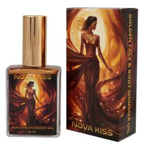 Fényes száraz olaj testre és hajra arany gyöngyházzal, NOVA KISS® Golden Face &; Body Shimmer, 50 ml 105661340 - Testápoló olaj