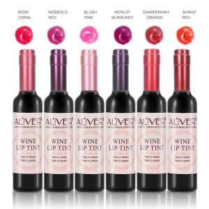 Aliver Wine Lip Tint Set, 6 shades: Rose Coral, Nebbiolo Red, Blush Pink, Merlot Burgundy, Chardonnay Orange, Shiraz Red - Mouth