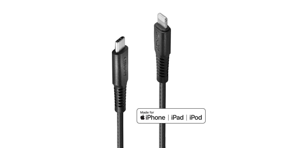 LINDY 0.5m Reinforced USB Type C to Lightning kábel 105841415