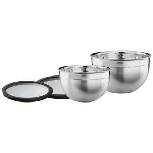 Rösle stainless steel bowl set with airtight silicone lid, 2 pieces - Bowl