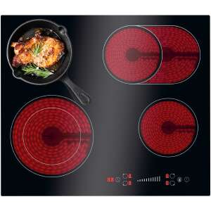 Bomann EBK7941 60cm built-in glass ceramic hob with 4 cooking zones, 9 power levels, touch control, timer, overheat protection, automatic shut-off - Bomann