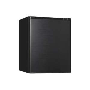 Exquisit FA60-260G black mini fridge, 43 liter capacity, 60 cm height, ideal for office, hotel, caravan, reversible door, LED lighting, adjustable thermostat, adjustable legs, compact - Exquisit