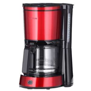 Cafeaua Severin S4817 programabilă, roșu, capacitate 1,25 litri, cană de sticlă, funcție de menținere la cald, filtru detașabil, buton de pornire/oprire, rezervor de apă gradat, funcție anti-picurare, funcție AromaSwitch - Aparat de cafea cu filtru