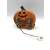 Halloween tök ház, csontváz figurával, LED világítással, 12,5x12x4,5 cm, ki/be kapcsolóval