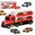 Six-Six-Zero Piros Autószállító Teherautó Játék Csomagolással és Autókkal