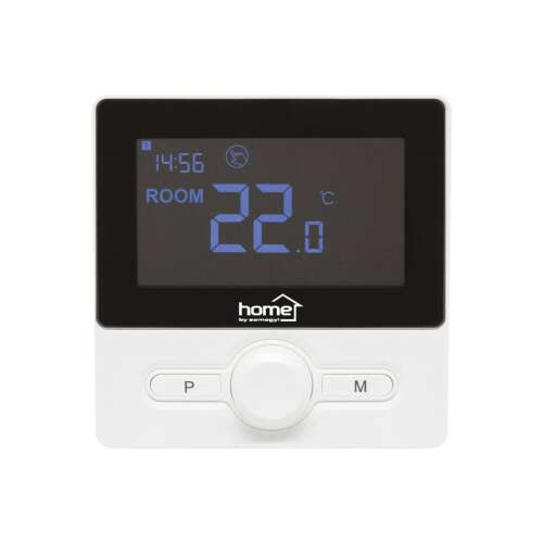Home THE25B digital wired room thermostat, wall-mounted, programmable, window opening detection, frost protection function, black