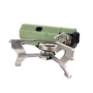 Hordozható mini tűzhely kempingezéshez, teherautó-/autóvezetők, összecsukható butángáz-tartalékkal, 2600 W, automatikus gyújtás, fedél mellékelve, zöld 105687745 - Szúnyogháló kempingezéshez