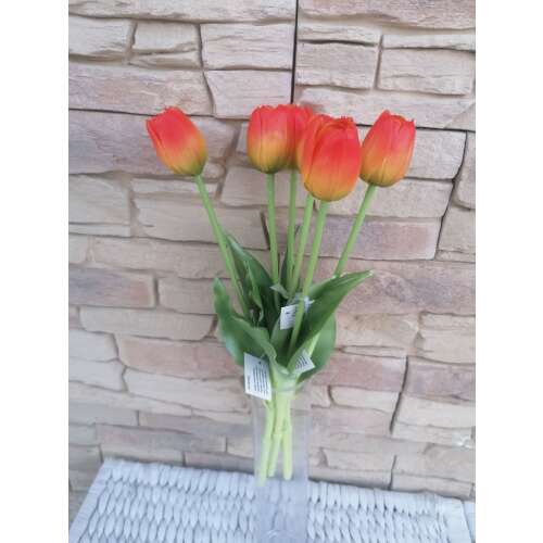 Tulipán Szilikon extra minőségű gumi  1 szálas 40cm #narancs 38161005