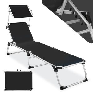 Aurelie Beach Lounger with 6-Position Recline 118566710 - Sun Lounger & Deck Chair