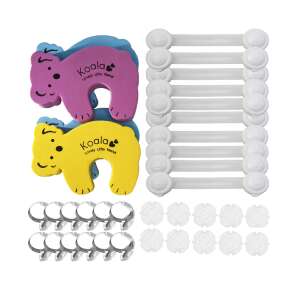 Koala brand baby safety door stopper, 36 piece set, includes door stoppers, corner protectors, outlet covers, and drawer locks - Baby Safety Lock