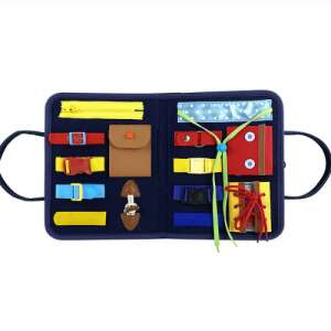 Interaktív és oktató táska típusú játékkészlet 14 db tarka elemmel, +1 év, JOZY