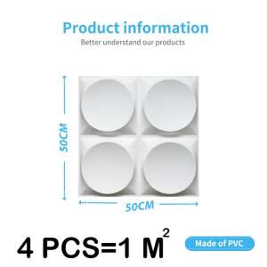 Panel ścienny 3D Dollcini, 4 sztuki, 1 metr kwadratowy, matowy biały, PVC, wzór diamentowy - Falpanel & Falmatrica
