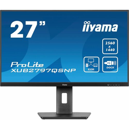 iiyama ProLite XUB2797QSNP 27 инчов WQHD монитор, преден изглед