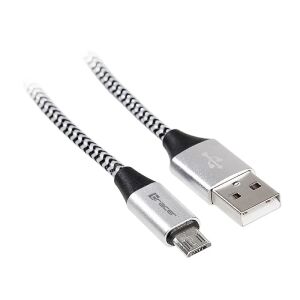 Közelkép a Tracer USB 2.0 - Micro USB kábelről, fekete-ezüst - Tracer
