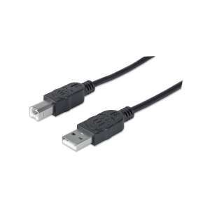 Cablu USB 2.0 Manhattan 333368, 1,8 m, USB A la USB B, negru - Manhattan