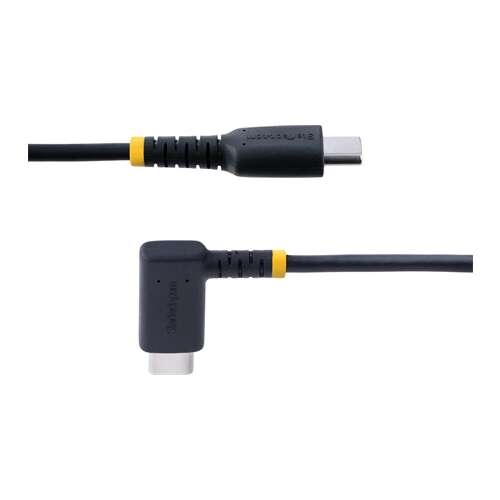 StarTech.com R2CCR-15C-USB-CABLE USB 2.0 0,15 m USB C kábel, fekete, derékszögű