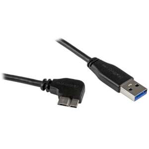 StarTech.com USB 3.2 Gen 1 (3.1 Gen 1) 0,5 m USB A - Micro-USB B derékszögű kábel, fekete - Startech