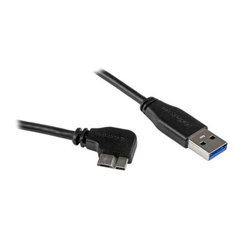 StarTech.com USB 3.2 Gen 1 (3.1 Gen 1) 0,5 m USB A - Micro-USB B derékszögű kábel, fekete