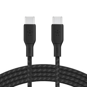 Cablu de încărcare Belkin USB-C la USB-C 100W, 3 metri, Negru Impletit - Cabluri USB