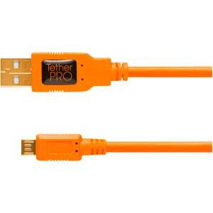 Tether Tools CU5430ORG USB-Kabel, 4,6 m, USB A auf Micro-USB B, orange - Tether Tools